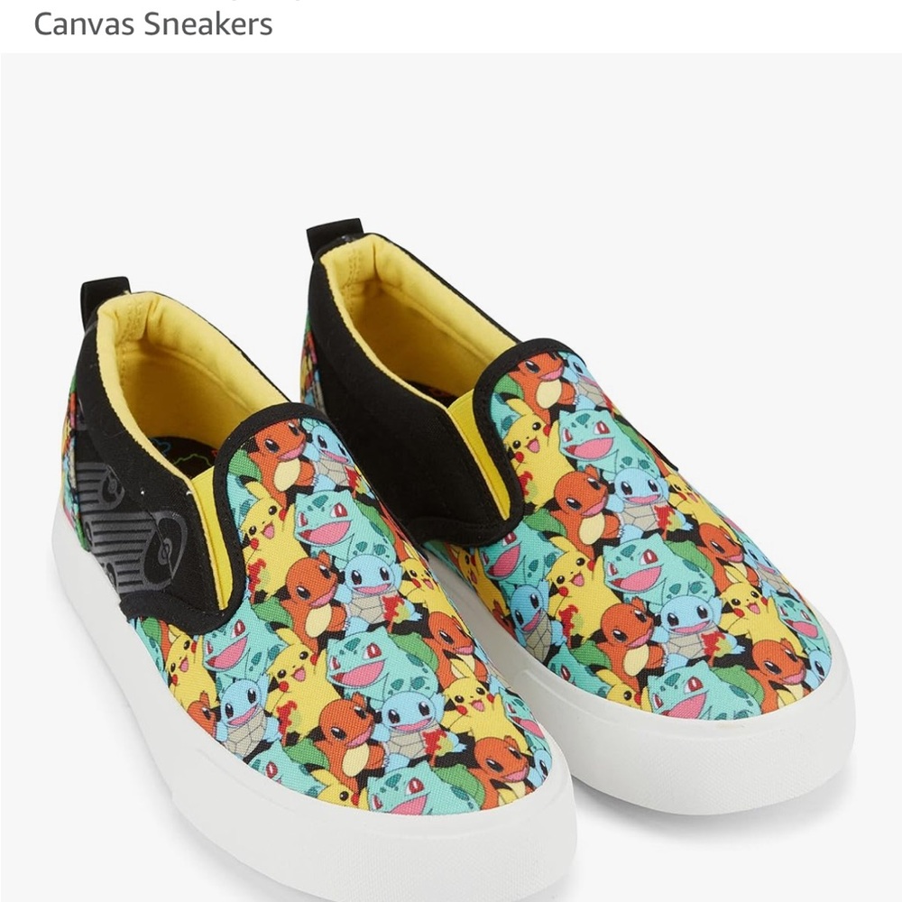 Pokemon Kids Slip-On Canvas Sneakers - Yellow, Black, Red, Blue
